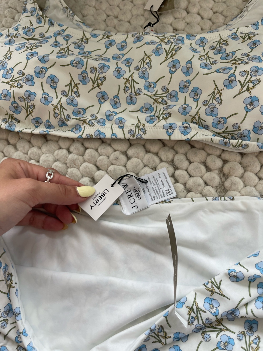 J Crew Floral Blue & White Two-Piece Bikini - Picture 5 of 9